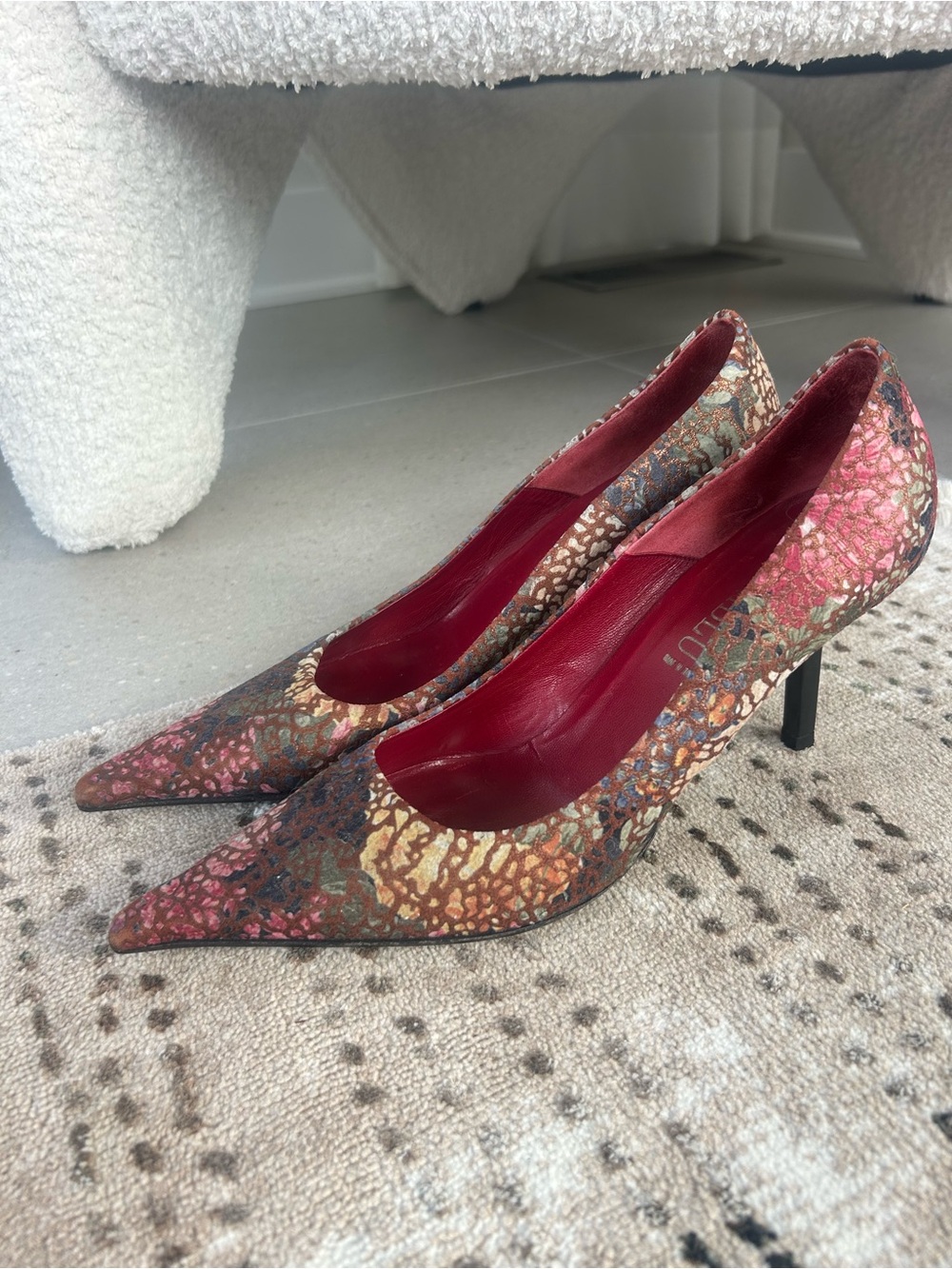 VINTAGE LORIBLU Multicolor Patterned Pointed-Toe Pumps❤️7.5
